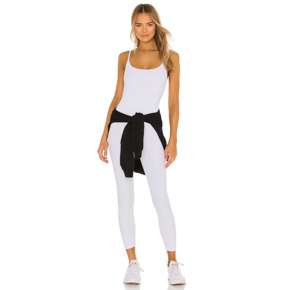 Onzie Pants - Onzie long Rib Leotard in White Rib Medium Large